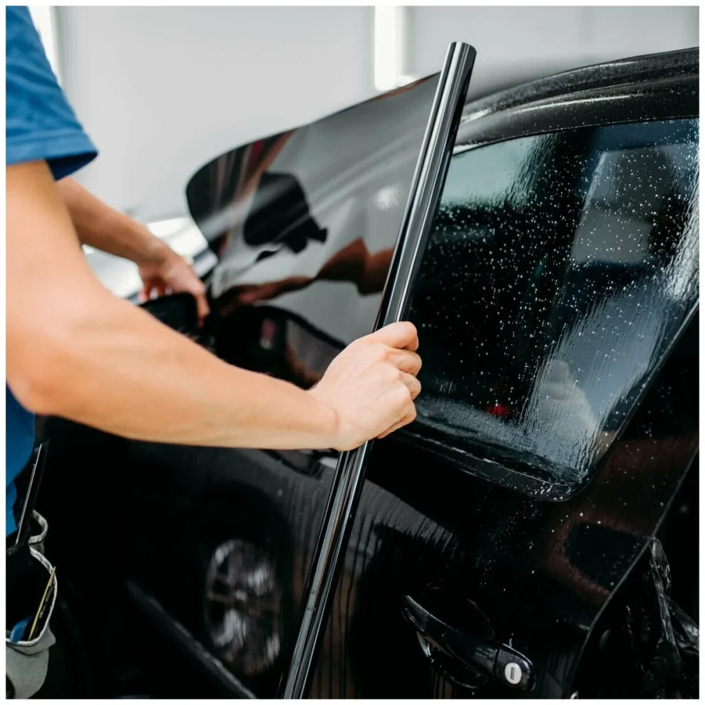 Left side tint fitting being checked
